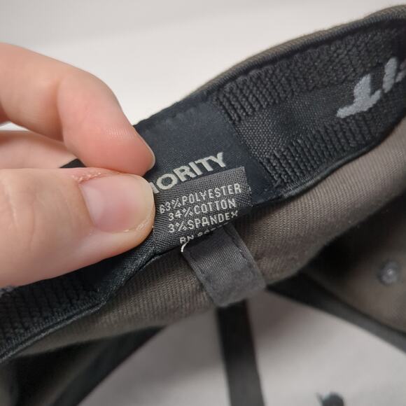 Oec Fitted Baseball Cap Gray One Size Embroidered 6 Panel Flexfit Port Authority - Picture 10 of 10